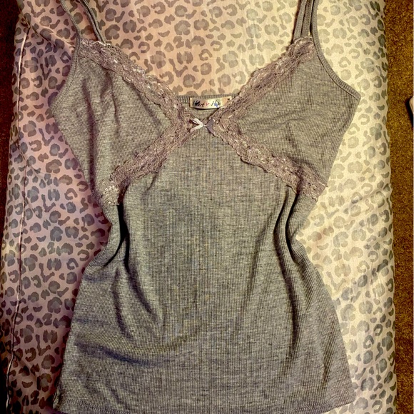 Vintage Grey Ribbed Tank top, Hearts & Hips. - Picture 1 of 3